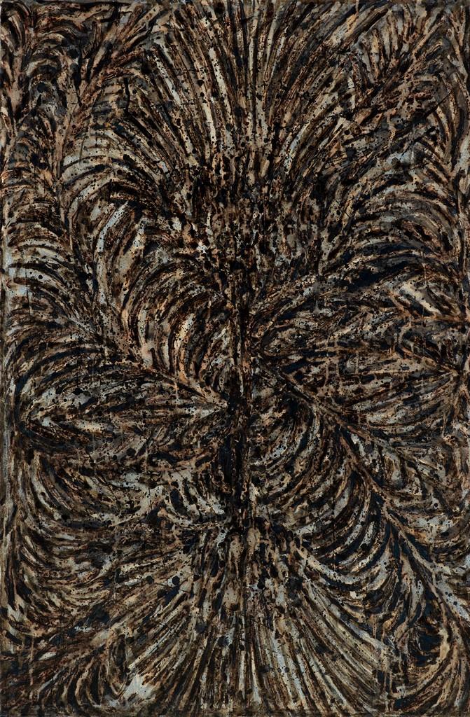 Artichauts noirs double tête, papier toilé marouflé sur panneau bois, 150 x100cm? PascalPortais 31